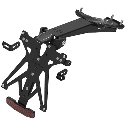 LighTech KTARTR108A1 black A1 license plate holder for Triumph Speed Triple 1200 RS / RR; with reflector, Italy/Germany/Slovenia plate-support version.