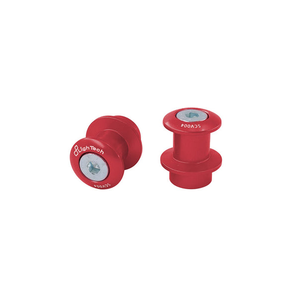 LIGHTECH SCV004ROS - red M8 swingarm spools, pair; SCV004 markings visible