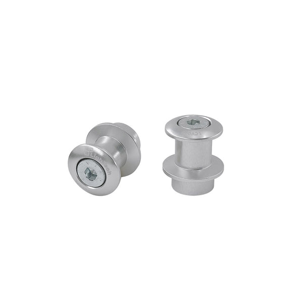 LIGHTECH SCV004SIL - silver M8 swingarm spools, pair; SCV004 markings visible