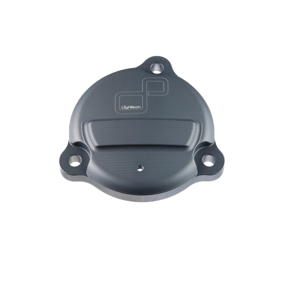 LighTech STEYA116GRI grey swingarm pivot cover for Yamaha TMAX 560 2020-2026; individual cover detail, mounting hardware and motorcycle not pictured.