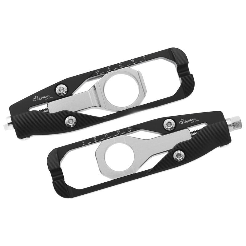 LighTech TEYA010NER black chain adjusters, left and right assemblies.