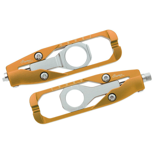 LighTech TEYA010ORO gold chain adjusters, left and right assemblies.