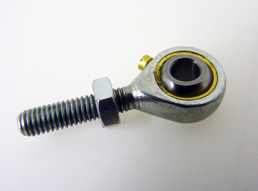 LighTech VAR1077 M6 male left-hand-thread rearset rod end, product photograph.
