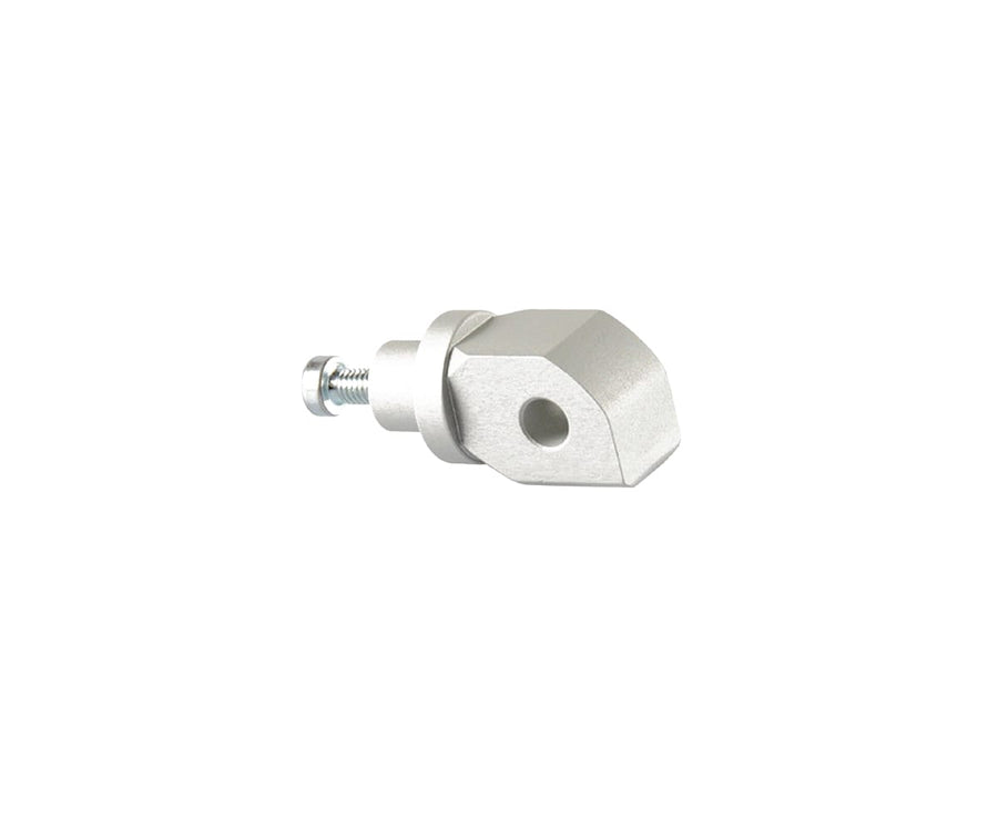 LighTech FTP030SIL silver Ø8 passenger footpeg adapter; photograph shows one adapter, supplied as a pair, footpegs not included.