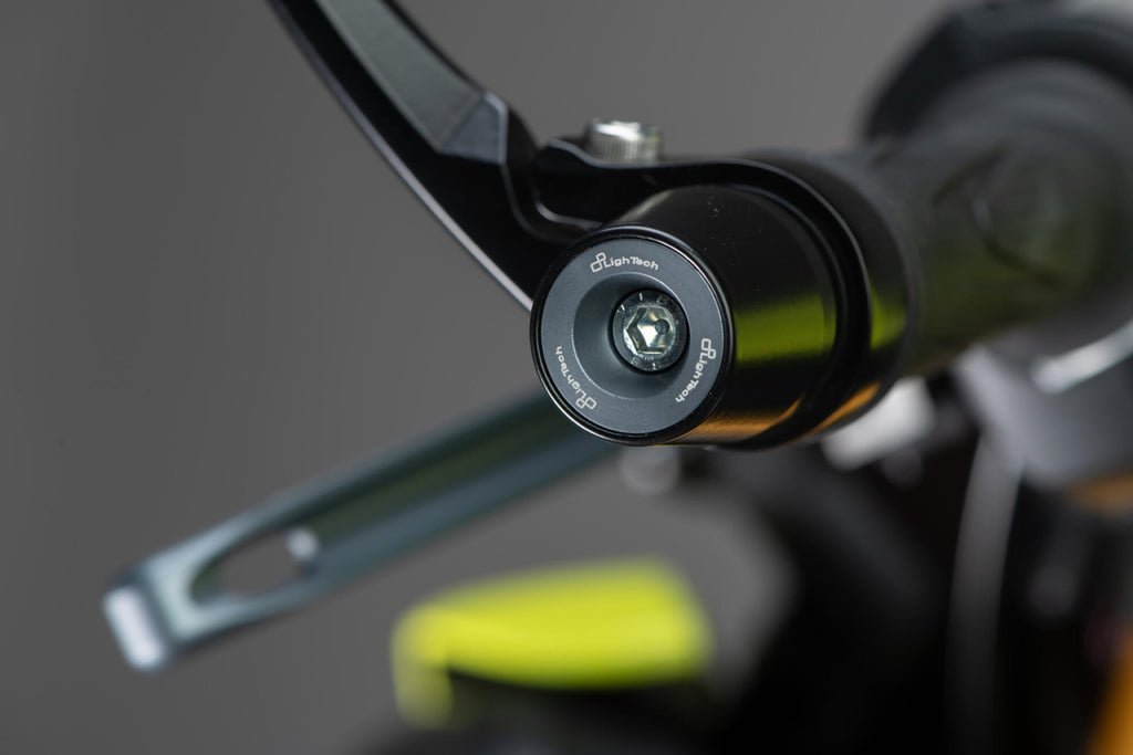LighTech KTM238GRI 200-series handlebar balancers - grey installed view; other accessories are separate.