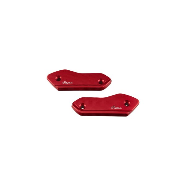 LighTech SPE131ROS pair mirror block-off plates - red. Match the original mirror mounting points and complete part number before ordering.