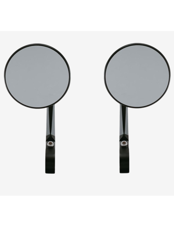 LighTech SPEAL037 round aluminium and carbon bar-end mirror pair, front view.
