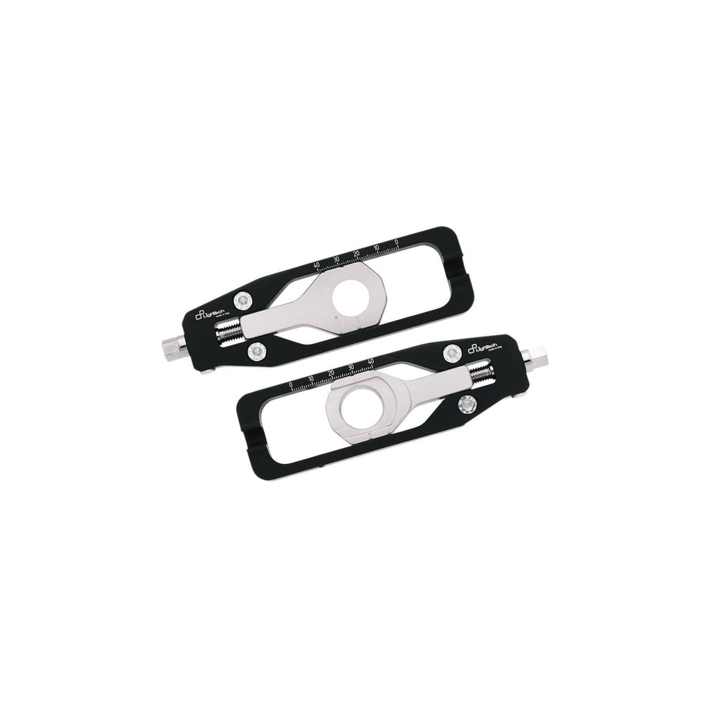 LighTech TEYA002NER black chain adjusters, left and right pair.