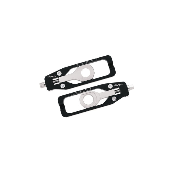 LighTech TEYA002NER black chain adjusters, left and right pair.