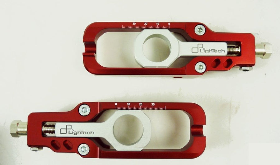 LighTech TEYA012ROS red chain adjuster, pair shown.