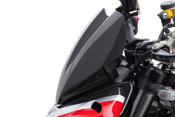 MOTOCORSE Windscreen - Long - DUCATI Streetfighter V4 (2020 - 2024) Trama del carbonio e finitura superficiale - 2