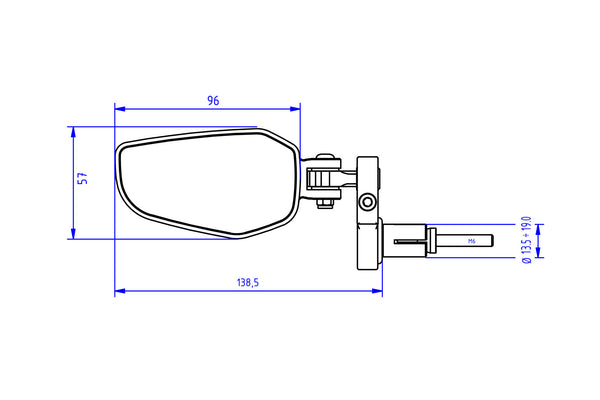 CNC RACING | Bar end mirror EVO - left