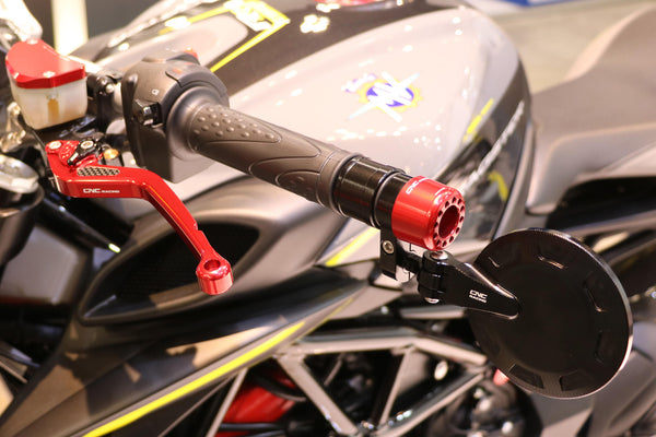 CNC RACING | Adapter kit for bar-end mirror, weight and lever guard on MV Agusta Dragster