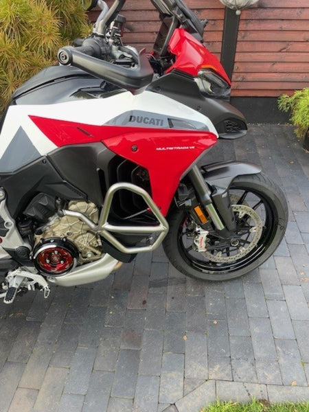 CNC RACING | Clear oil bath clutch cover Ducati Multistrada and Diavel V4 - Bicolor