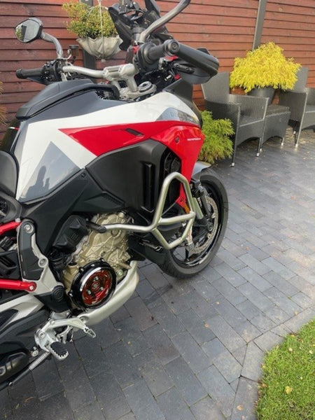 CNC RACING | Clear oil bath clutch cover Ducati Multistrada and Diavel V4 - Bicolor