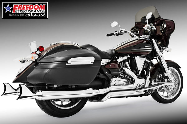 Freedom Performance YAMAHA ROADLINER/STRATOLINER 5 STEPPED COMPLETE 4" TRUE-DUAL SYSTEM 2006-2014 BUNDLE