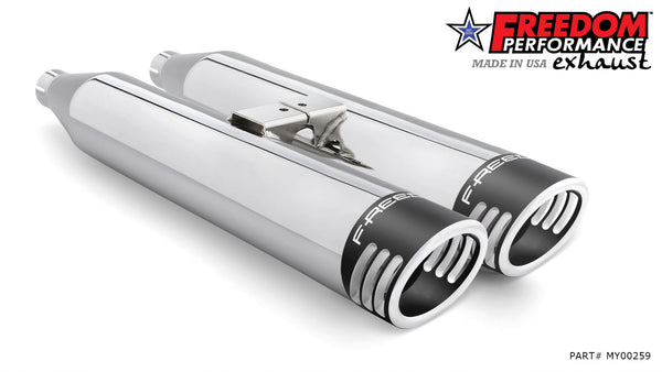 Freedom Performance YAMAHA VENTURE/ROYAL STAR/TOUR DELUXE 1999-2014 SLIP-ONS check description for Quiet Baffles.