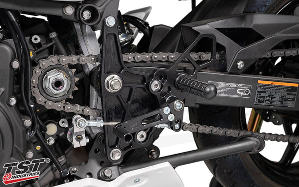 TST WORX Adjustable Rearset Bracket for Kawasaki Ninja 400 2018-2023 / Ninja 500 2024+