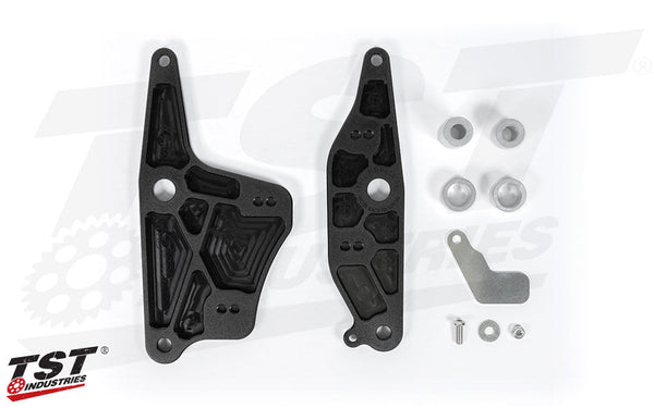 TST WORX Adjustable Rearset Bracket for Kawasaki Ninja 400 2018-2023 / Ninja 500 2024+