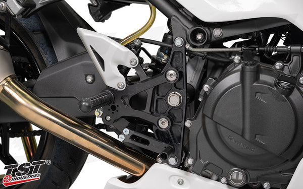 TST WORX Adjustable Rearset Bracket for Kawasaki Ninja 400 2018-2023 / Ninja 500 2024+
