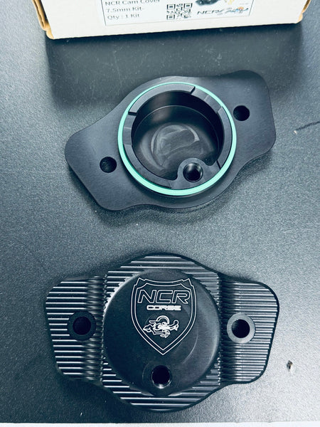 NCR CORSE RIDGED aluminum cam cover – reverse side and seal ring detail