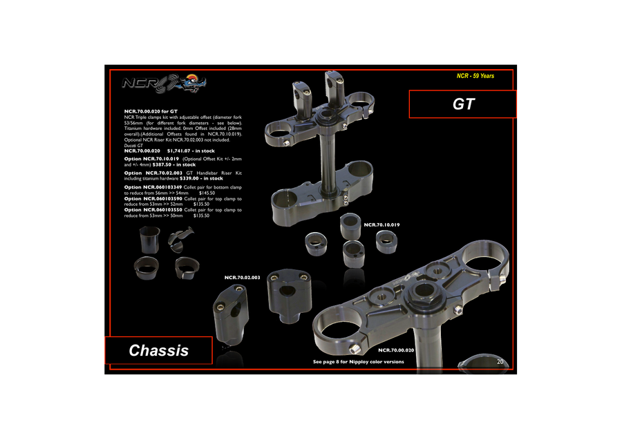 NCR GT handlebar riser kit