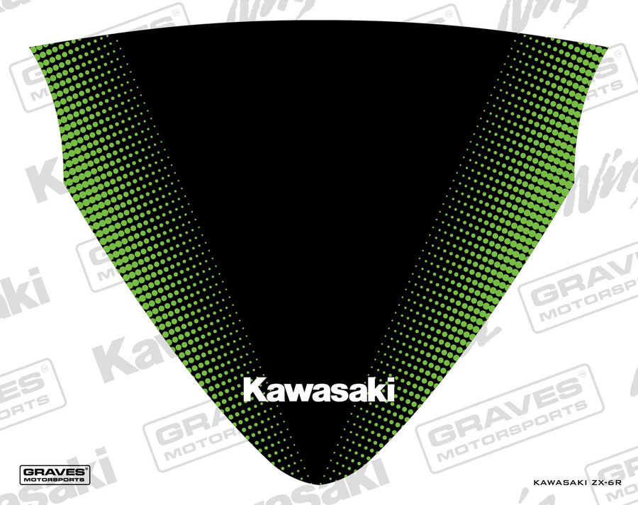 Graves ZX-6R Zero Gravity Tall Windscreen Sticker - Green