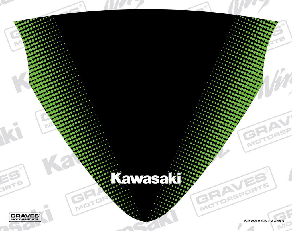 Graves ZX-6R Zero Gravity Tall Windscreen Sticker - Green