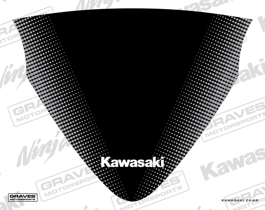 Graves ZX-6R Zero Gravity Tall Windscreen Sticker - Black