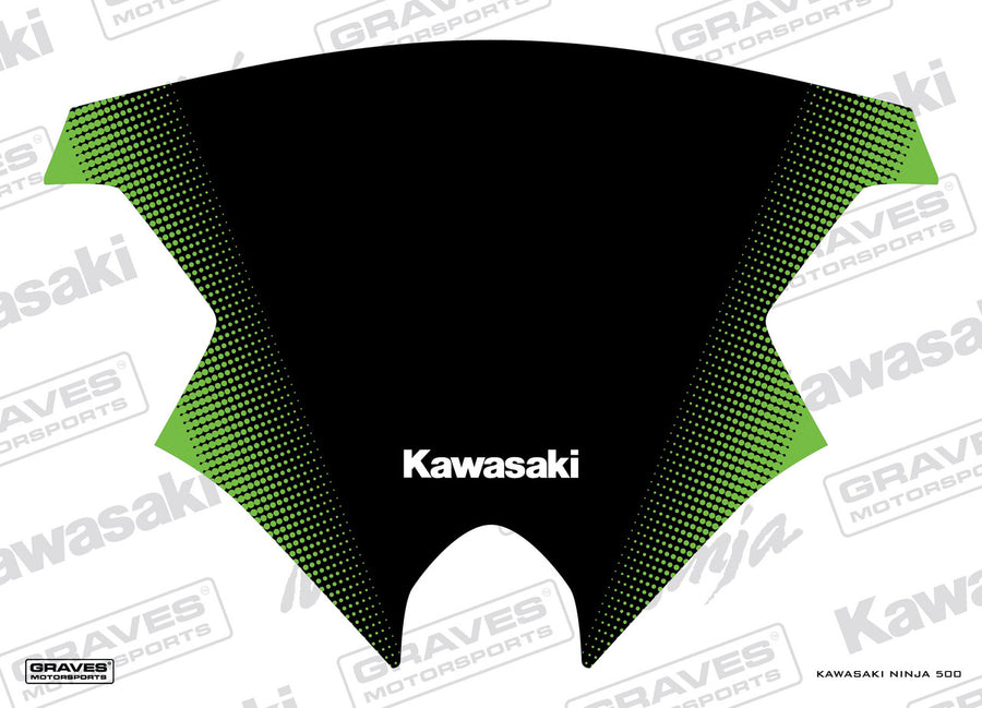 Graves Ninja 500 Zero Gravity Tall Windscreen Sticker - Green