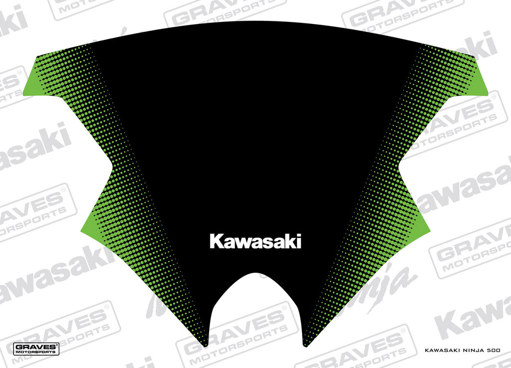 Graves Ninja 500 Zero Gravity Tall Windscreen Sticker - Green