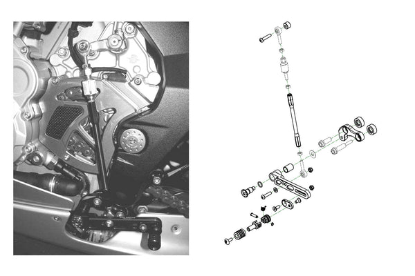 CNC RACING | Adjustable rear sets - Reverse shifting MV Agusta