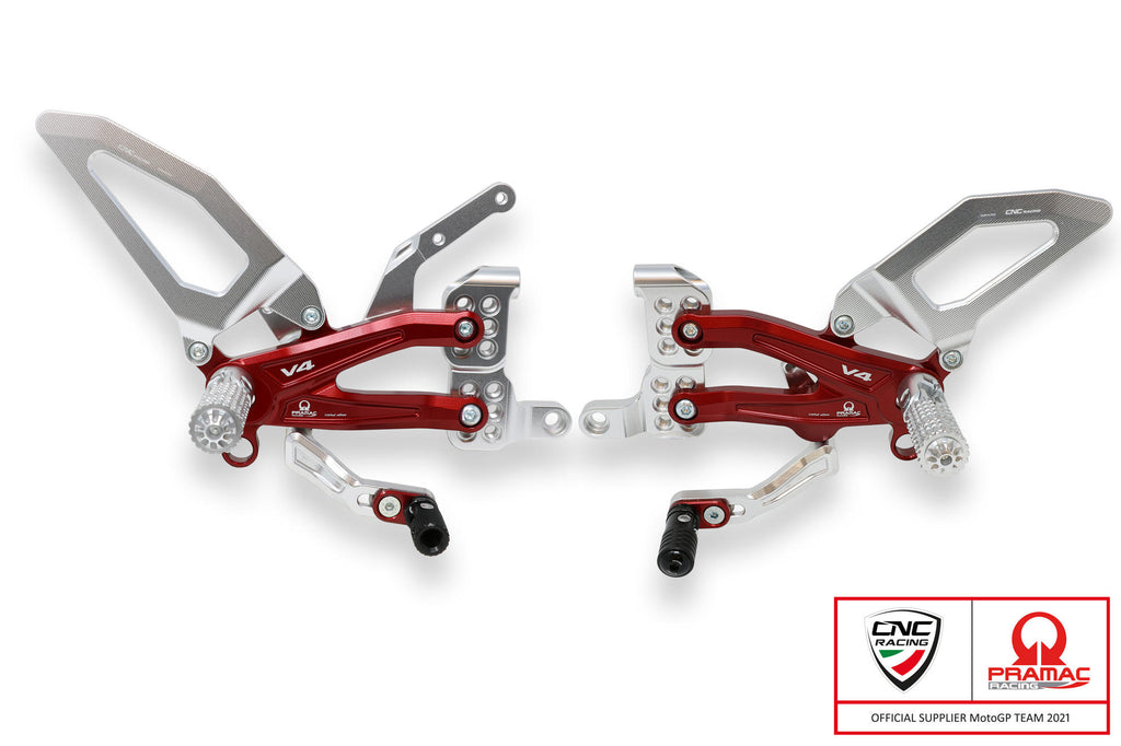 CNC RACING | Adjustable rear sets Ducati Panigale V4 series for V4,V4 S and V4 Speciale - Pramac Racing limited Edition
