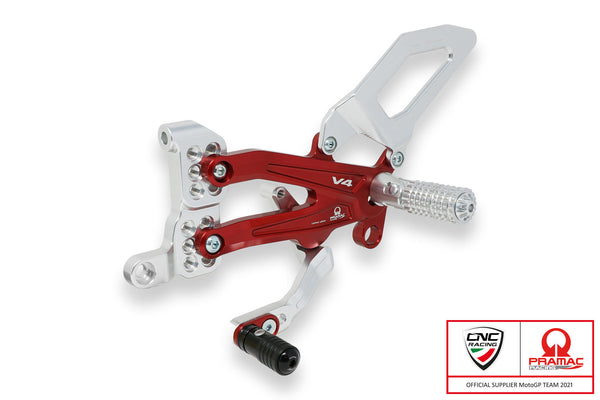 CNC RACING | Adjustable rear sets Ducati Panigale V4 series for V4,V4 S and V4 Speciale - Pramac Racing limited Edition