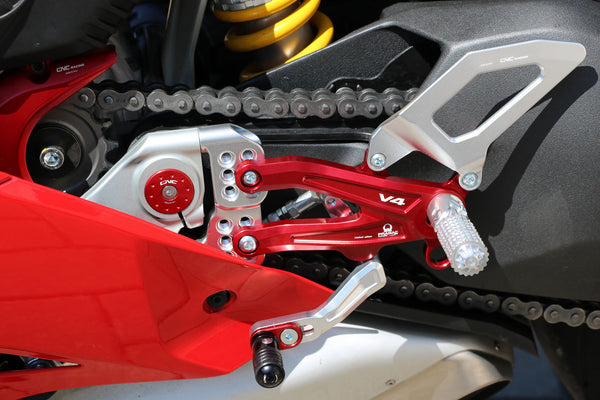 CNC RACING | Adjustable rear sets Ducati Panigale V4 series for V4,V4 S and V4 Speciale - Pramac Racing limited Edition