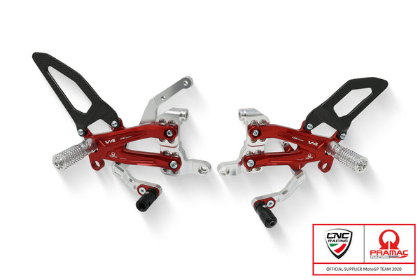 CNC RACING | Adjustable rearsets Ducati Streetfighter V4 Carbon - Pramac Racing Limited Edition
