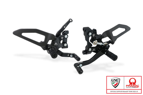 CNC RACING | Adjustable rearsets Ducati Streetfighter V2 - Pramac racing Limited Edition
