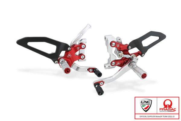 CNC RACING | Adjustable rearsets Ducati Streetfighter V2 - Pramac racing Limited Edition