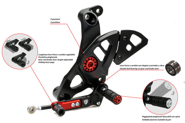 CNC RACING | ADJUSTABLE REAR SETS DUCATI