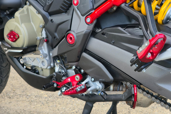 CNC RACING | Frame side plates lower covers with holes carbon for Ducati Multistrada V4