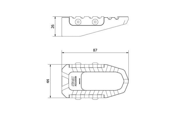CNC RACING | Footpegs kit TOURING - passenger