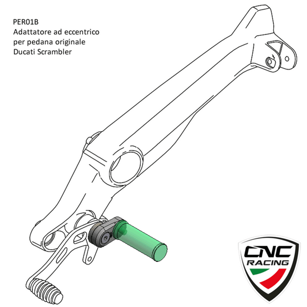 CNC RACING | Rider footpeg kit eccentric adjustable 24 positions - Ducati