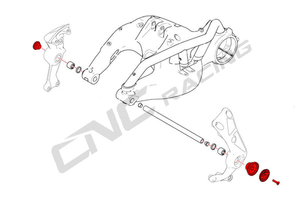 CNC RACING | Central bolt kit for OEM rearsets Ducati XDiavel/Diavel 1260