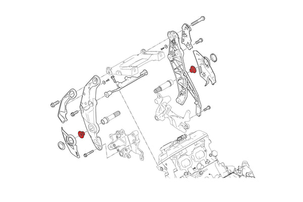 CNC RACING | Central bolt kit for OEM rearsets Ducati Multistrada V4 - Diavel V4