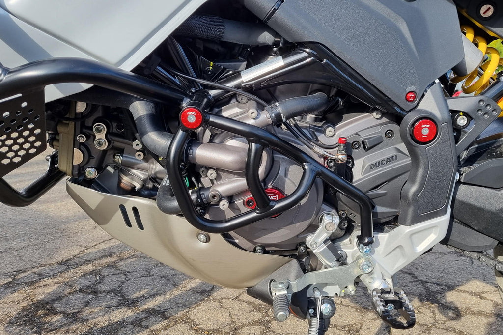 CNC RACING | Water pump additional guard in steel tubes Ducati DesertX
