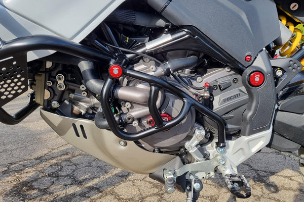 CNC RACING | Water pump additional guard in steel tubes Ducati DesertX