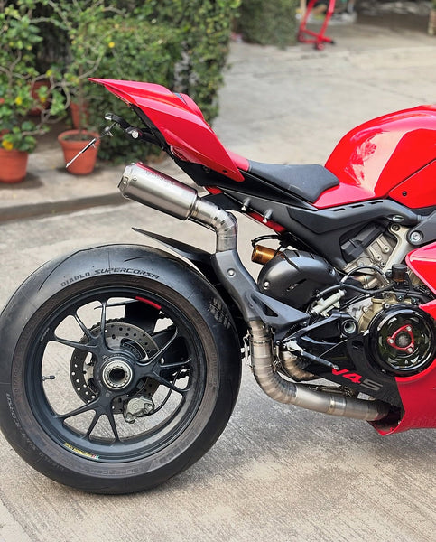 Ducati Panigale & Streetfighter V4 Titanium High Mount 3/4 Slip-On 2022-2024