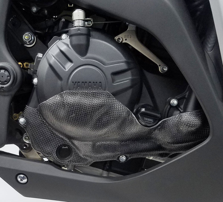 Graves Motorsports Yamaha R3 Carbon and Kevlar Moto America approved Right Side Clutch Case Cover