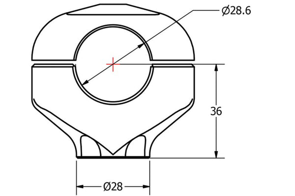 CNC RACING | Riser handlebar conical height 36 mm