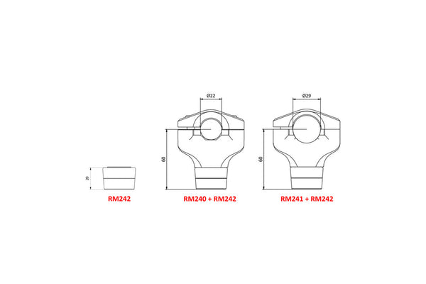 CNC RACING | Riser's upper H 20mm.